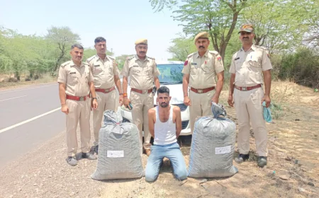 "कल्याणपुर पुलिस की बड़ी कार्रवाई: NH-25 पर स्विफ्ट कार से 40 किलो डोडा-पोस्त जब्त, एक तस्कर गिरफ्तार"