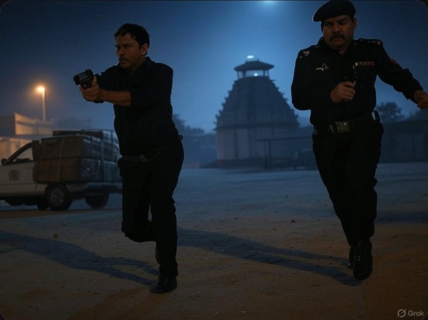 हिंगलाज मंदिर के पास फिल्मी स्टाइल में मुठभेड़: तस्करों ने पुलिस पर चलाई गोली, एक को लगी गोली, डोडा-पोस्त से भरी कार जब्त