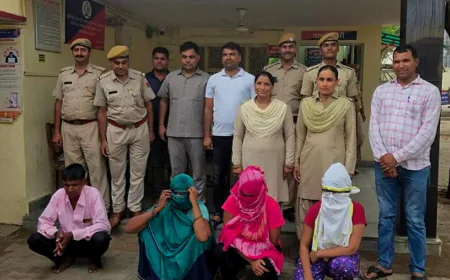 वेश्यावृत्ति गिरोह पर पुलिस की बड़ी कार्रवाई, चार गिरफ्तार