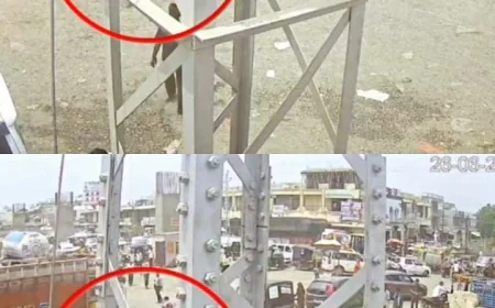 दिनदहाड़े गुंडागर्दी: बदमाश ने पुलिसकर्मी को मारी टक्कर, CCTV में कैद हुई वारदात