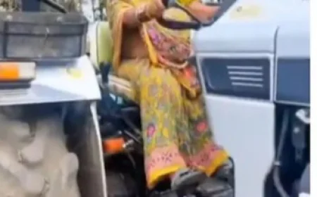 80 साल की दादी का ट्रैक्टर पर जोश, उम्र को दी मात!