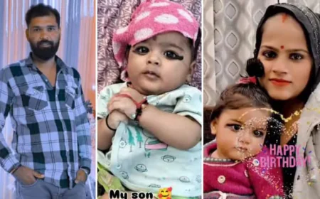 डंपर ने बाइक सवार परिवार को कुचला, पिता और दो मासूम बच्चों की मौत, मां गंभीर घायल