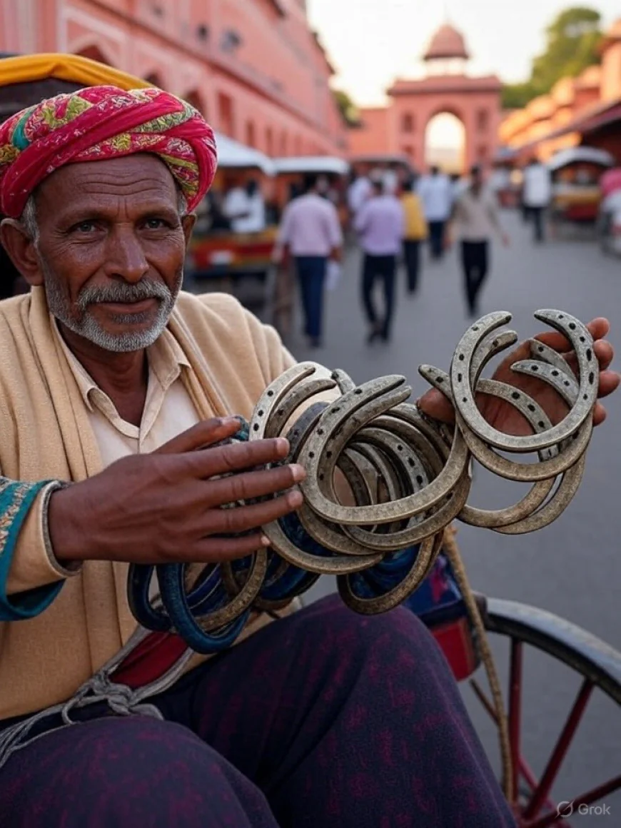 जयपुर में घोड़े की नाल का अनोखा व्यापार: सुख-समृद्धि की मान्यता के साथ बेरोजगारी से जूझते घोड़ा बग्घी वालों की नई तरकीब