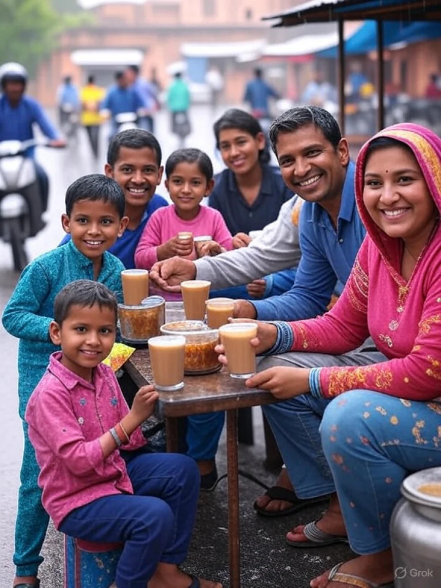 जयपुर में बारिश ने लाया मौसम में बदलाव, सड़क किनारे भुट्टे खाने का मज़ा