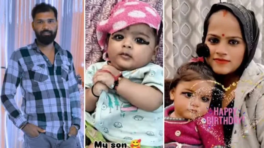 डंपर ने बाइक सवार परिवार को कुचला, पिता और दो मासूम बच्चों की मौत, मां गंभीर घायल