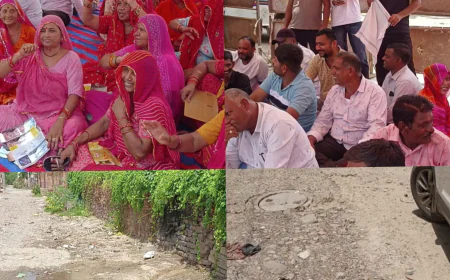 जोधपुर के सूरसागर में 20 साल की अनसुनी पुकार: सीवरेज और सड़क निर्माण की मांग को लेकर विशाल धरना प्रदर्शन।