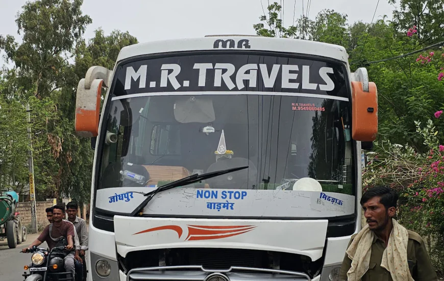 जोधपुर-बाड़मेर निजी बस MR ट्रैवल्स  में युवती से छेड़छाड़, स्टाफ की गुंडागर्दी, पुलिस ने बस जब्त की, आरोपी फरार