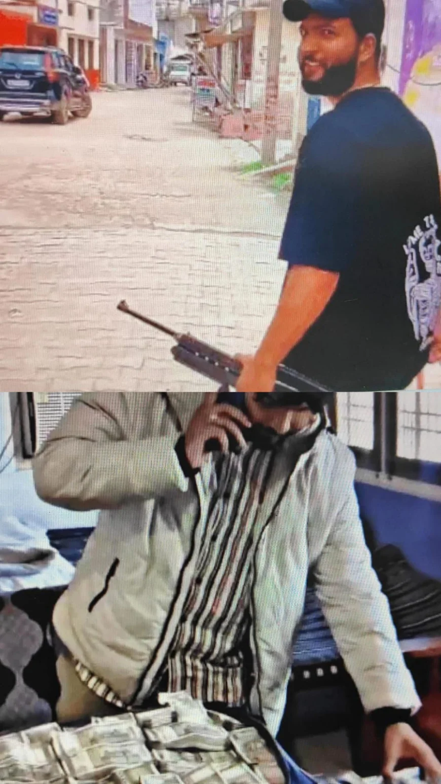 थाने में राइफल और पैसे के बैग के साथ वीडियो बनाकर फंसा युवक, पुलिस कर रही तलाश