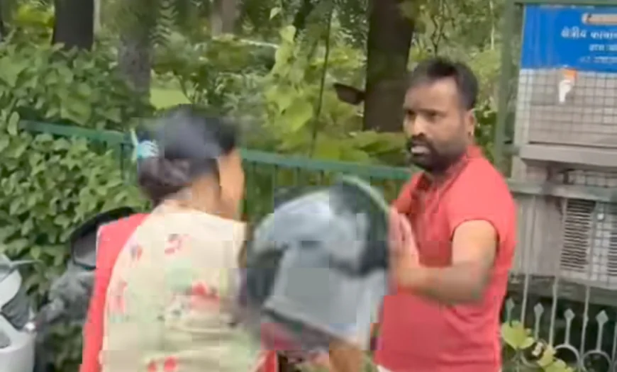 जोधपुर कलेक्टर परिसर में हाई वोल्टेज ड्रामा: पत्नी ने पति को हेलमेट से पीटा, साली के साथ प्रेम प्रसंग का आरोप।