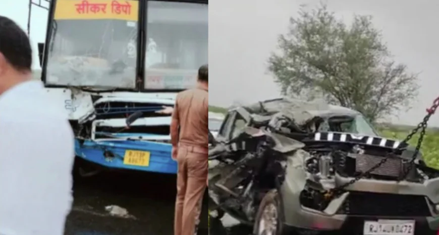 धार्मिक दर्शन के लिए जा रहे परिवार की रोडवेज बस से जबरदस्त भिड़ंत,4 की मौके पर ही मौत,कई घायल.