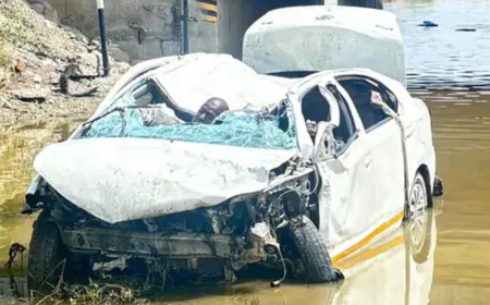 अस्थि विसर्जन से लौट रही कार अंडरपास में गिरी, 7 लोगों की दर्दनाक मौत