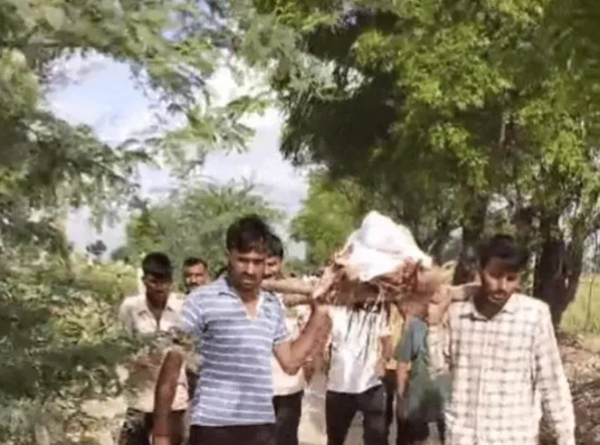 3 फीट पानी में निकली अंतिम यात्रा: 2 किमी तक चले ग्रामीण, जलभराव ने बढ़ाया दुख