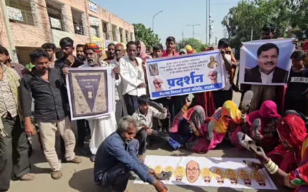 "बाड़मेर में बहुजन समाज का जोरदार प्रदर्शन: जातीय भेदभाव के खिलाफ थार की हुंकार"