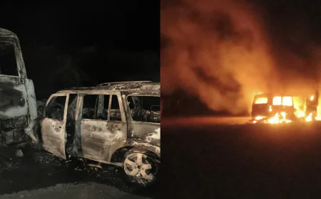 जैसलमेर बस हादसा थमा ही नहीं की बाड़मेर में स्कॉर्पियो-ट्रेलर की भिड़ंत से  चार दोस्त जिंदा जले.....