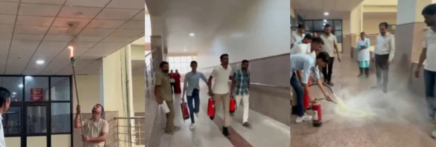 जयपुर SMS की आग के बाद जोधपुर MDM में मॉक ड्रिल अलार्म बजते ही एक्टिव हुई फायर फाइटिंग टीम.