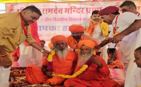 बाड़मेर में भव्य शोभायात्रा के साथ शुरू हुआ तीन दिवसीय बाबा रामदेव प्राण प्रतिष्ठा एवं भंडारा महोत्सव