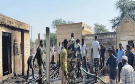 घर में लगी आग, BSF जवानों ने बुझाई: झोपड़ी में रखा सारा सामान जलकर हुआ खाक, बकरी भी झुलसी