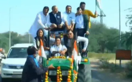 चूरू सांसद राहुल कस्वां के ट्रैक्टर एकता मार्च को पुलिस ने रोका: 100 से अधिक ट्रैक्टर जब्त, 20 किसानों को हिरासत में लिया