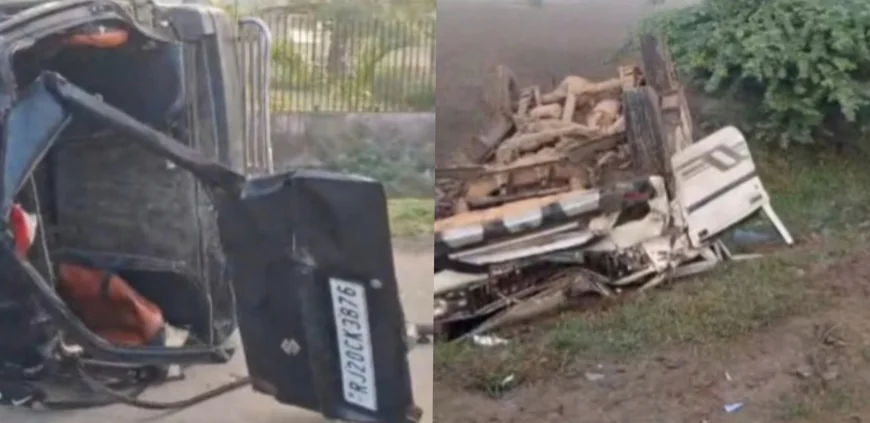 इटावा में स्कूल वैन हादसा टायर फटने से अनियंत्रित हुई वैन, बोलेरो से टक्कर में 2 मासूमों की मौत, 12 घायल.....