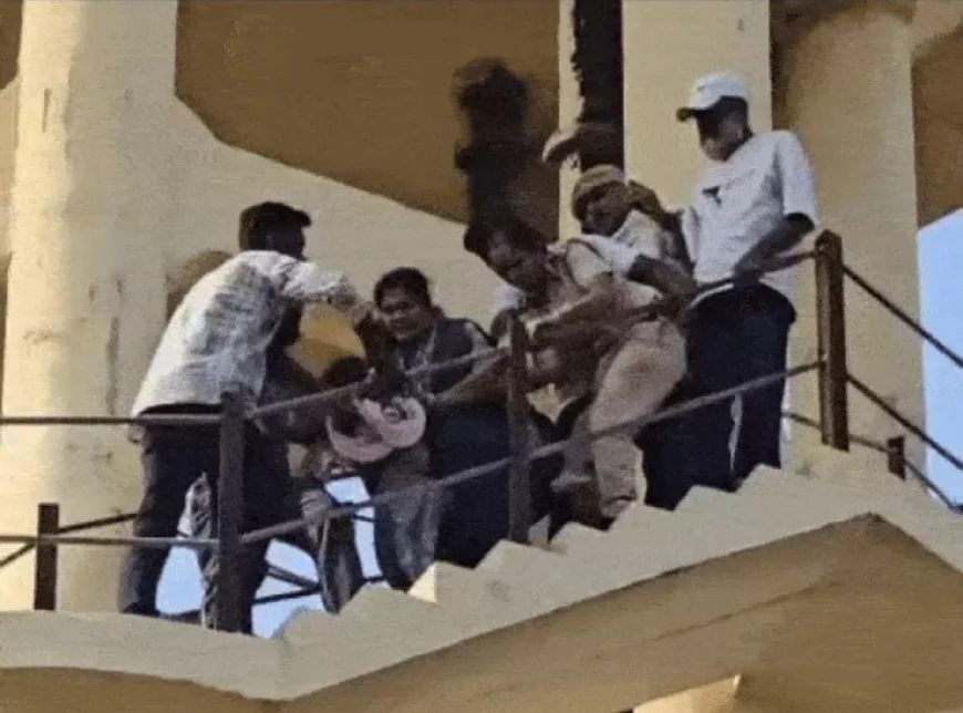 बाड़मेर में पानी की टंकी पर चढ़ी महिला को जबरदस्ती उतारा: पति गिरफ्तार, दहेज उत्पीड़न और मारपीट का आरोप