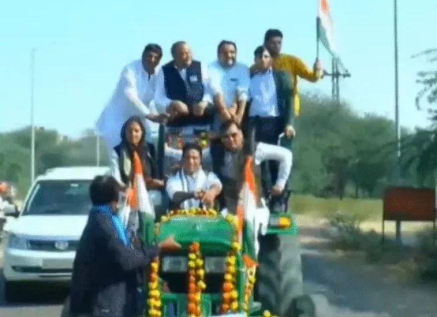 चूरू सांसद राहुल कस्वां के ट्रैक्टर एकता मार्च को पुलिस ने रोका: 100 से अधिक ट्रैक्टर जब्त, 20 किसानों को हिरासत में लिया