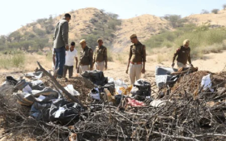 बाड़मेर पुलिस की बड़ी कार्रवाई: 1.46 करोड़ रुपये के नशीले पदार्थों को जलाकर किया नष्ट