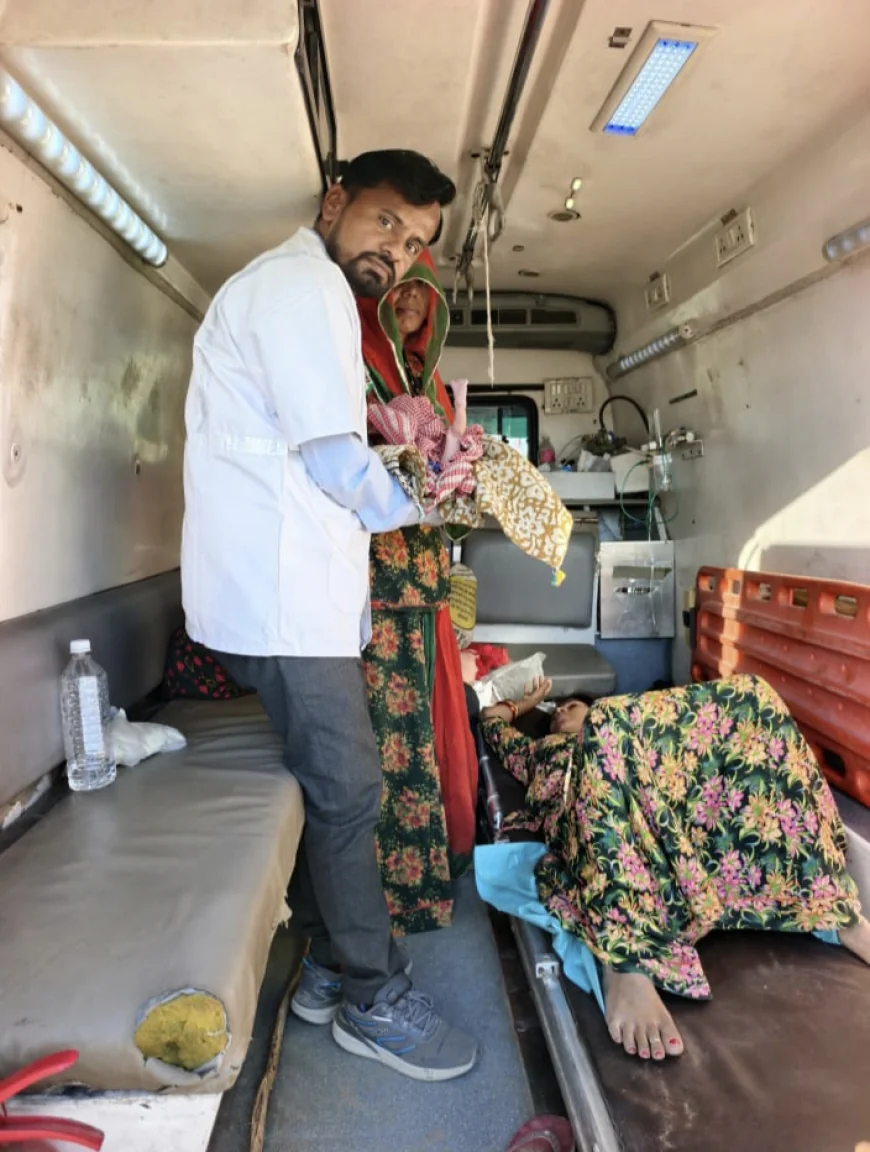 बाड़मेर के चौहटन में 108 एंबुलेंस में गूंजी किलकारी : बीच रास्ते में मां ने बेटे को जन्म दिया