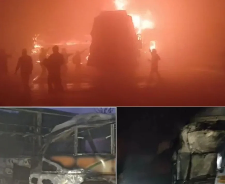 यमुना एक्सप्रेसवे पर मथुरा में घने कोहरे से भीषण सड़क हादसा.