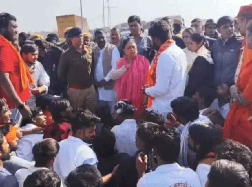 गोरक्षकों ने पूर्व सीएम वसुंधरा राजे का काफिला रोका: मृत गायों के खुले में फेंके जाने से नाराजगी, कोटा-चित्तौड़गढ़ हाईवे पर 20 मिनट तक जाम