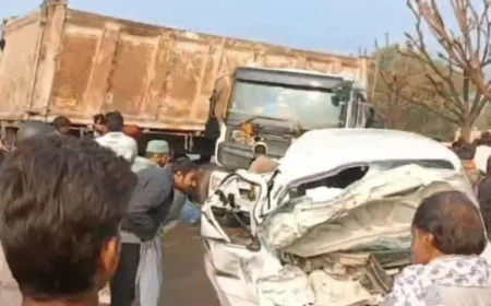 भीलवाड़ा में दर्दनाक सड़क हादसा: बजरी से लदे डंपर की टक्कर से 8 महीने के मासूम सहित तीन की मौत, मां-बेटी गंभीर घायल