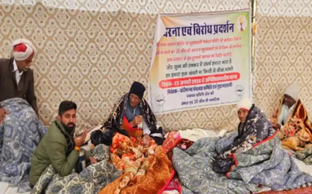 बाड़मेर-बालोतरा जिला सीमा फेरबदल: धोरीमन्ना में पूर्व मंत्री हेमाराम चौधरी का अनिश्चितकालीन धरना जारी, ठंड में गुजारी दूसरी रात