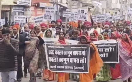 राजस्थान में UGC के नए 'प्रमोशन ऑफ इक्विटी' नियमों का जोरदार विरोध: सवर्ण समाज ने निकाली रैलियां, उग्र आंदोलन की चेतावनी