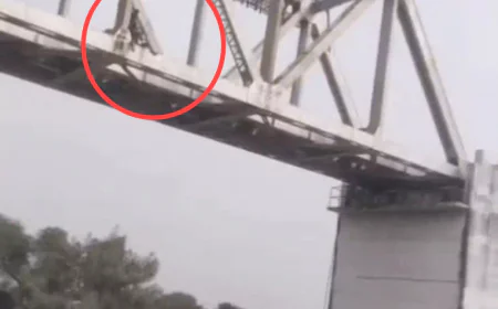 शराबी युवक ने रेलवे पुलिया पर मचाया हंगामा: खुदकुशी की धमकी देकर लटका, पुलिस ने बातों में उलझाकर किया सुरक्षित गिरफ्तार