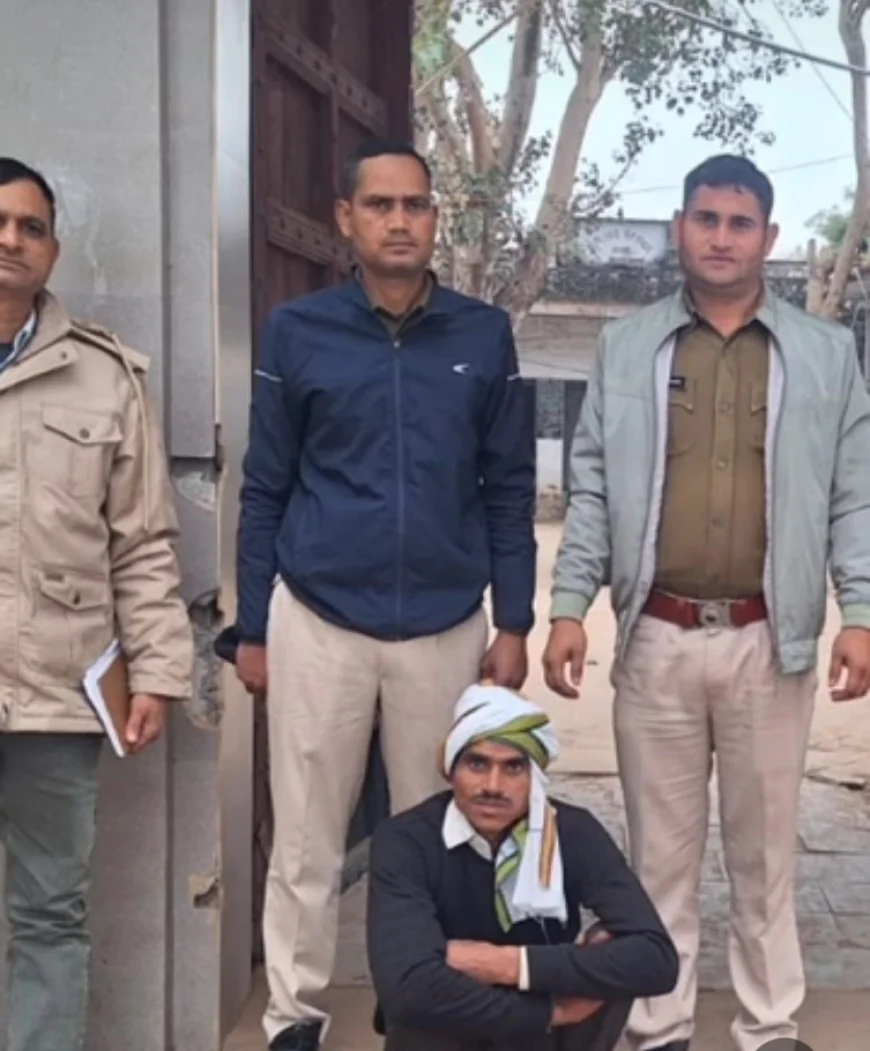 धौलपुर में 5000 रुपये का इनामी बदमाश भारत गुर्जर गिरफ्तार: अवैध देसी कट्टा और जिंदा कारतूस बरामद