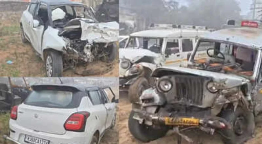 सीकर: रींगस-खाटूश्यामजी रोड पर स्विफ्ट कार और सवारी गाड़ी की भयानक भिड़ंत, तीन युवकों की मौत, दो गंभीर घायल