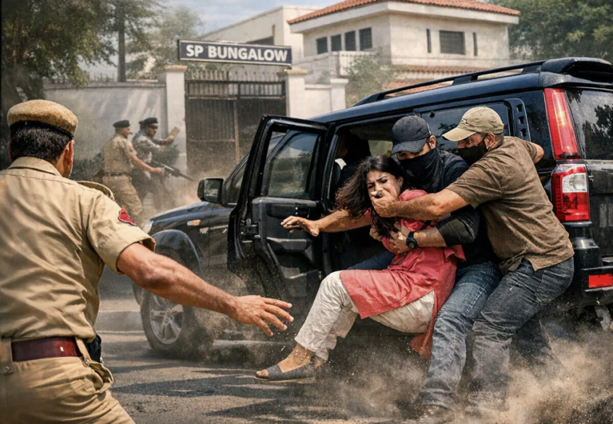 SP बंगले के सामने दिनदहाड़े युवती का अपहरण,स्कॉर्पियो सवार बदमाश फरार.