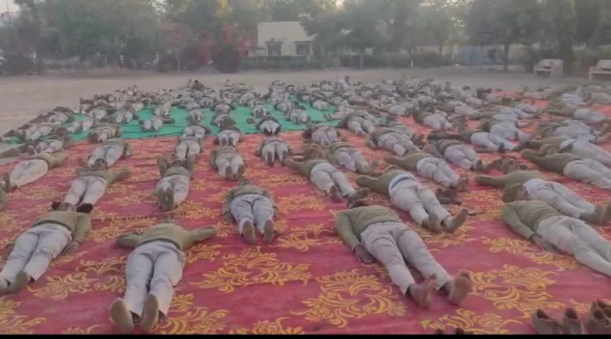 सरदार पटेल की 150वीं जयंती पर जोधपुर पुलिस का योग संदेश, पुलिस लाइन में विशेष योग शिविर का आयोजन.