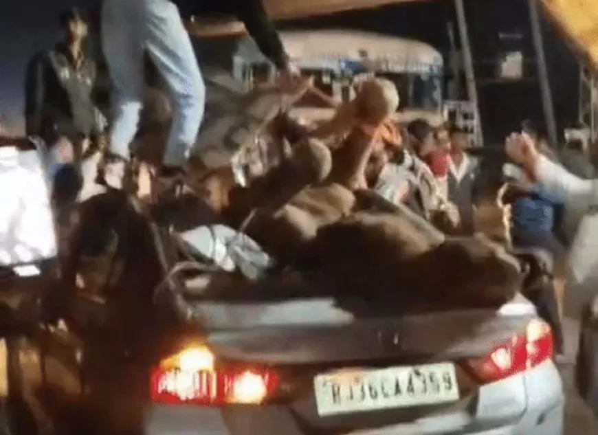 भीलवाड़ा में भीषण सड़क हादसा: तेज रफ्तार कार से टकराया ऊंट, छत फोड़कर अंदर घुसा – ड्राइवर की मौके पर मौत, परिवार के चार सदस्य घायल