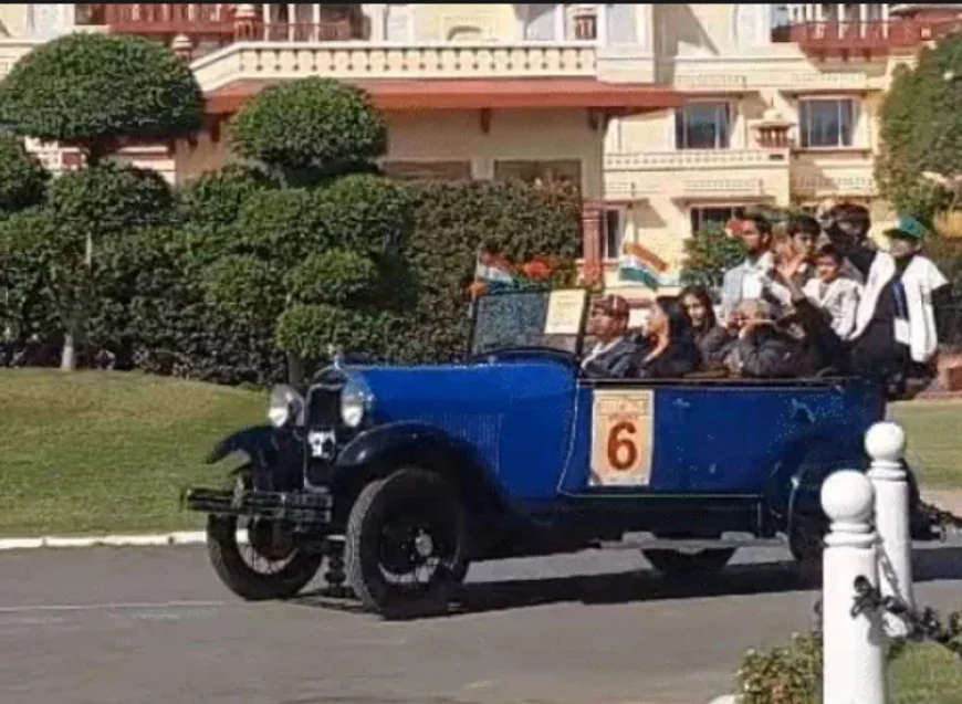 जयपुर की सड़कों पर दौड़ीं 100 से ज्यादा विंटेज कारें: 'मिस्टर बीन' वाली मिनी से लेकर बुगाटी तक, दुनिया की पहली AC कार पैकार्ड ने मचाया धूम