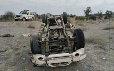 बाड़मेर में दर्दनाक सड़क हादसा: मालण माता के दर्शन से लौटते परिवार की बोलेरो कैंपर पलटी, 26 लोग घायल; एक महिला जोधपुर रेफर