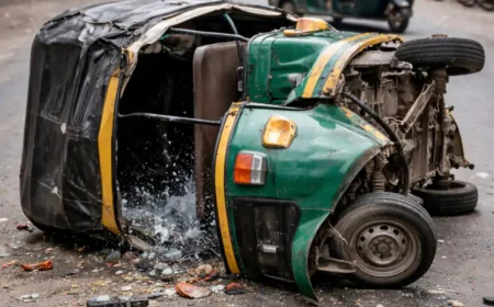 रेवाड़ी हाईवे पर भीषण हादसा: तेल टैंकर की टक्कर से पलटा ऑटो, एक परिवार के दो सदस्य गंभीर रूप से घायल, श्याम बाबा मंदिर के दर्शन को जा रहे थे राजस्थान के श्रद्धालु