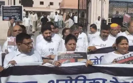 कांग्रेस विधायकों ने विधानसभा तक निकाला पैदल मार्च: अमेरिका-भारत ट्रेड डील में देशहित से समझौते के खिलाफ जोरदार नारेबाजी