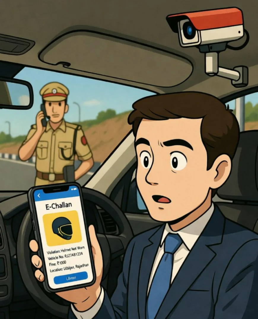 कार चलाते वकील को लगा हेलमेट न पहनने का 1000 रुपये का ई-चालान: सिस्टम की गलती से चौंके, बाद में सुधार कर बाइक सवार को भेजा