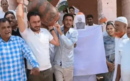 नागौर में गैस संकट: शादियों में अब सिर्फ तंदूर और दाल फ्राई, कैटरिंग ठप; कांग्रेस ने सिलेंडर कंधे पर उठाकर किया जोरदार प्रदर्शन