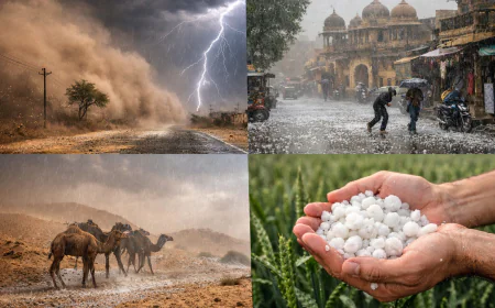 राजस्थान में मौसम का U-टर्न आंधी-बारिश के साथ सीकर में ओले, 2 दिन का येलो अलर्ट जारी!