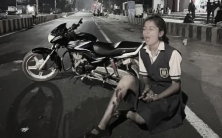 पाली में तेज रफ्तार बाइक ने ठोंकी 9वीं की छात्रा को: पैर में फ्रैक्चर, नशे में होने का आरोप; इलाज जारी