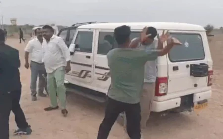 बाड़मेर के मौखाब गांव में सोलर-विंड कंपनी और किसानों के बीच हिंसक झड़प: अधिकारियों को थप्पड़ मारे, बिना नंबर की स्कार्पियो में भागे कर्मचारी