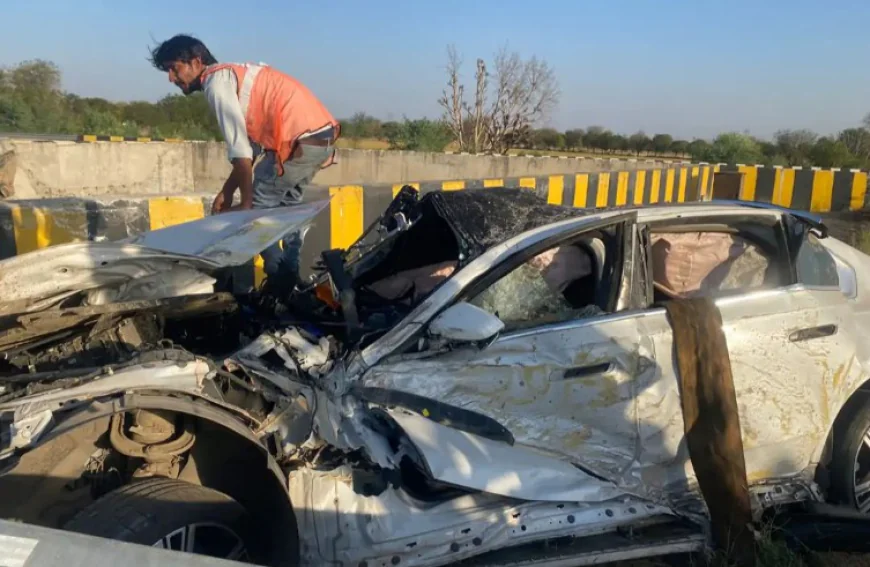 दिल्ली-मुंबई एक्सप्रेसवे पर भीषण हादसा: शकुन ग्रुप के एमडी वल्लभ माहेश्वरी की BMW कार पलटने से मौत