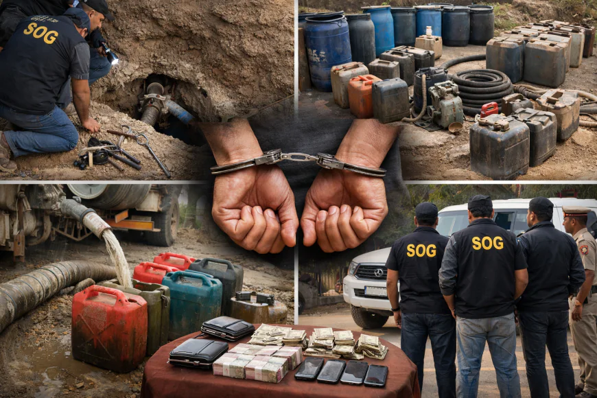 पाली में पेट्रोलियम पाइपलाइन से पेट्रोल चोरी का भंडाफोड़, SOG ने चार आरोपियों को दबोचा...