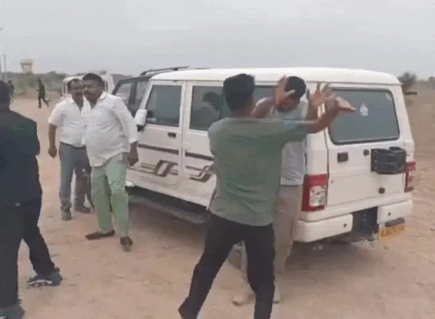 बाड़मेर के मौखाब गांव में सोलर-विंड कंपनी और किसानों के बीच हिंसक झड़प: अधिकारियों को थप्पड़ मारे, बिना नंबर की स्कार्पियो में भागे कर्मचारी